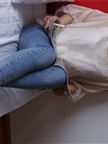 自由摄影 No.005 惬意的周末经典短灰丝陪你看看书(71)